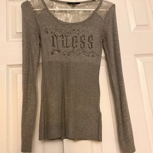 Guess Lace Back Long Sleeve Sweater